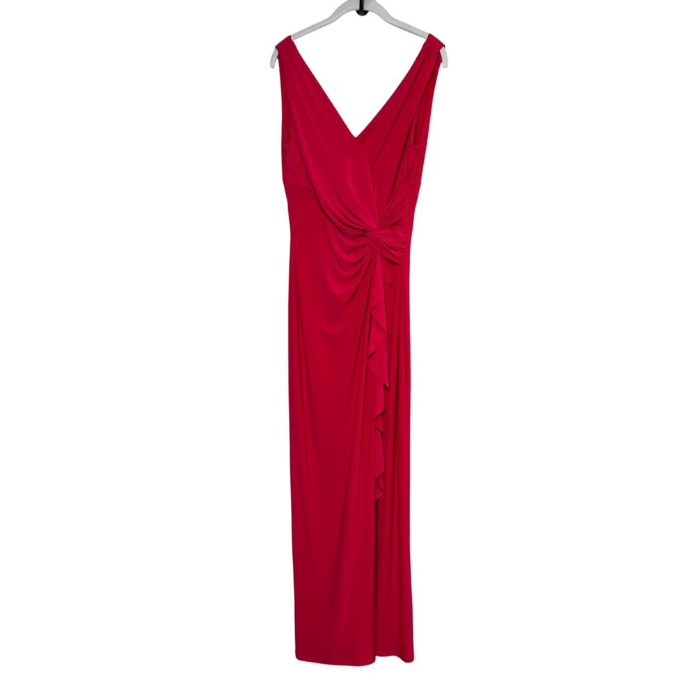 Lauren Ralph Lauren Evening Coral Bodycon Jersey Dress Gown Size 6 - Picture 1 of 9